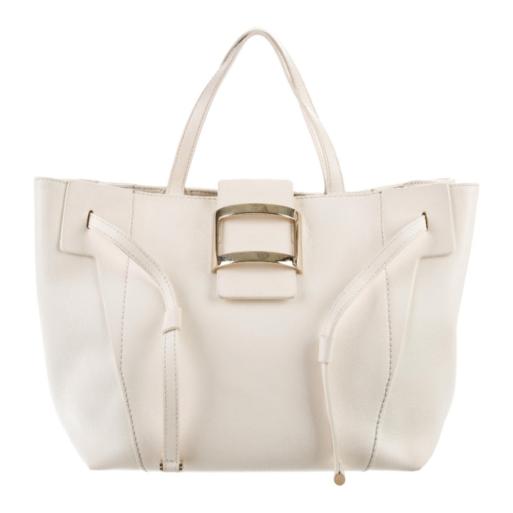 Rare Roger Vivier Paris Viv White Leather Satchel